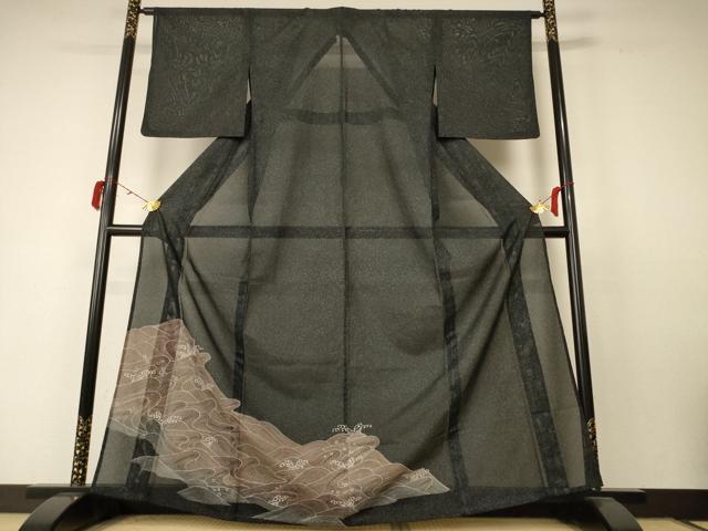 平和屋着物＊夏物 訪問着 絽 立波文 洗える着物 AABC6975jd