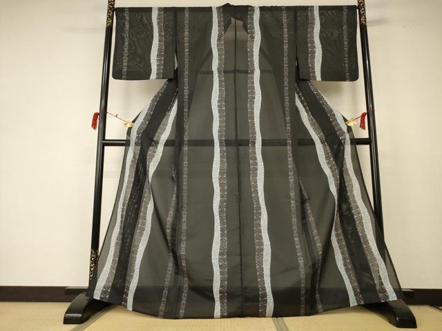 平和屋着物＊夏物 小紋 絽 花間道 洗える着物 AABC6976jd