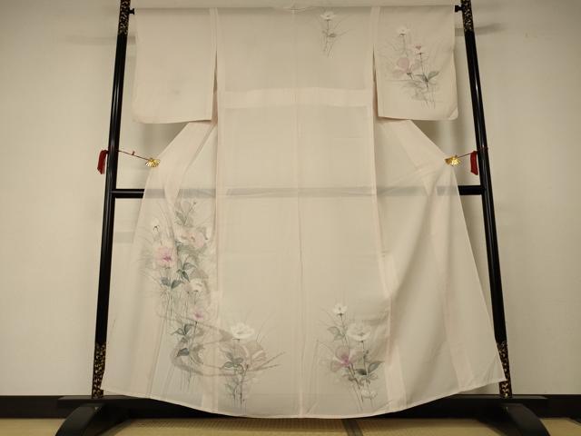 平和屋着物＊夏物 訪問着 絽 中国三大刺繍 汕頭刺繍 スワトウ刺繍 草花文 正絹 逸品 AABC6977jd