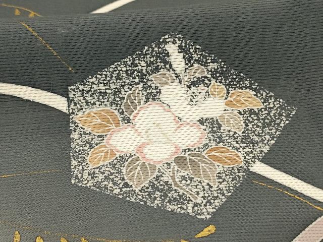 平和屋着物＊夏物　訪問着　絽　草花文　暈し染め　金彩　正絹　逸品　AABC6980jd