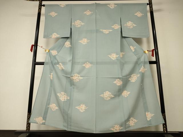 平和屋着物＊夏物 小紋 絽 草花文 正絹 逸品 未使用 AABC6984jd