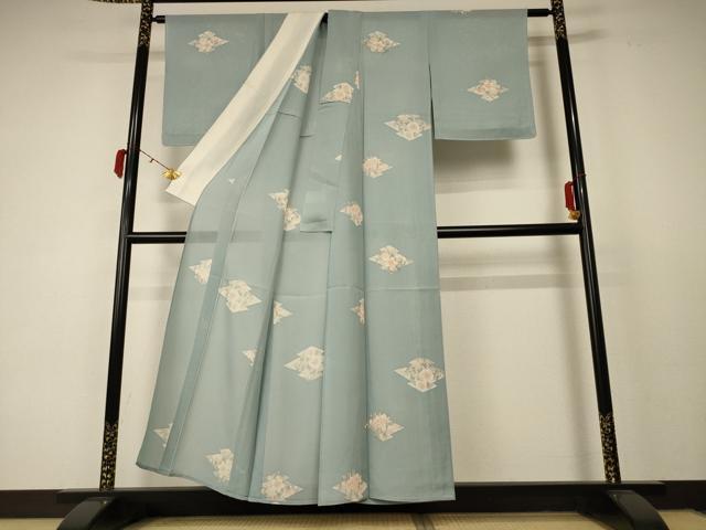 平和屋着物＊夏物 小紋 絽 草花文 正絹 逸品 未使用 AABC6984jd