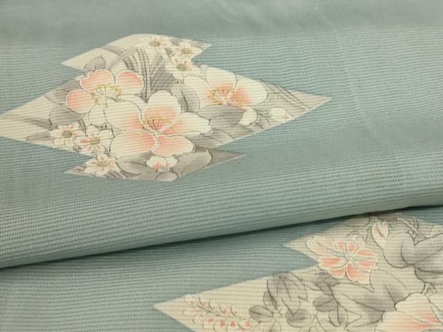 平和屋着物＊夏物 小紋 絽 草花文 正絹 逸品 未使用 AABC6984jd