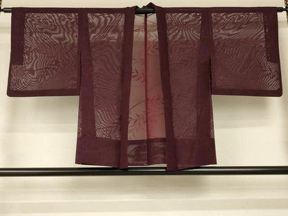 平和屋着物▽羽織 スリーシーズン 春夏秋 塵除け 枝葉文 正絹 逸品 AABC6986jd
