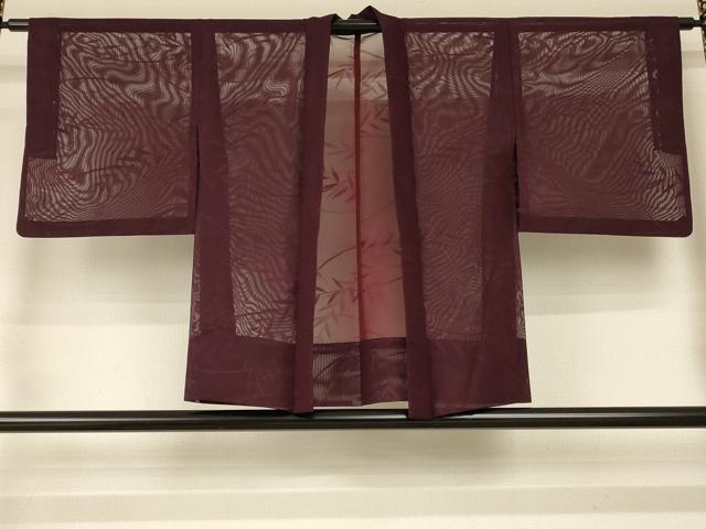平和屋着物▽羽織 スリーシーズン 春夏秋 塵除け 枝葉文 正絹 逸品 AABC6986jd