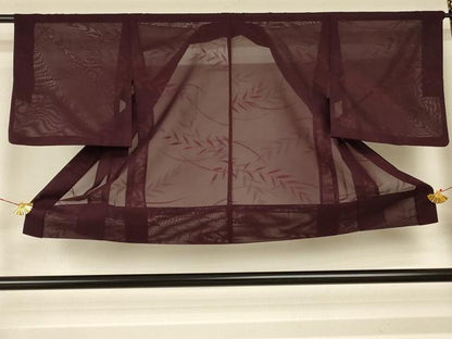 平和屋着物▽羽織 スリーシーズン 春夏秋 塵除け 枝葉文 正絹 逸品 AABC6986jd