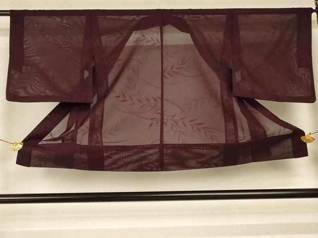 平和屋着物▽羽織 スリーシーズン 春夏秋 塵除け 枝葉文 正絹 逸品 AABC6986jd