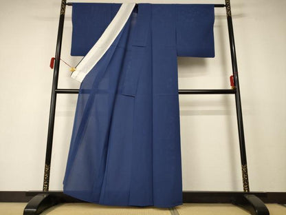 平和屋着物＊夏物 色無地 深縹色 正絹 逸品 AABC6990jd