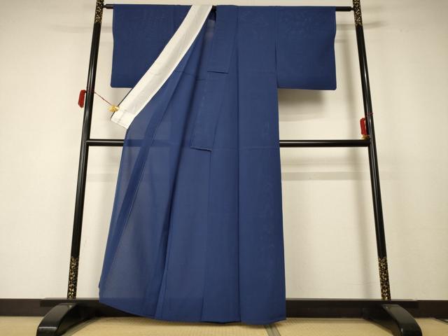 平和屋着物＊夏物 色無地 深縹色 正絹 逸品 AABC6990jd