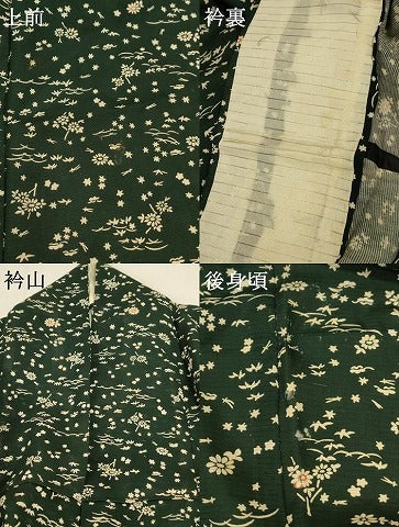 平和屋着物＊夏物 小紋 絽 草花文 正絹 逸品 AABC6994jd