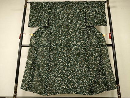 平和屋着物＊夏物 小紋 絽 草花文 正絹 逸品 AABC6994jd