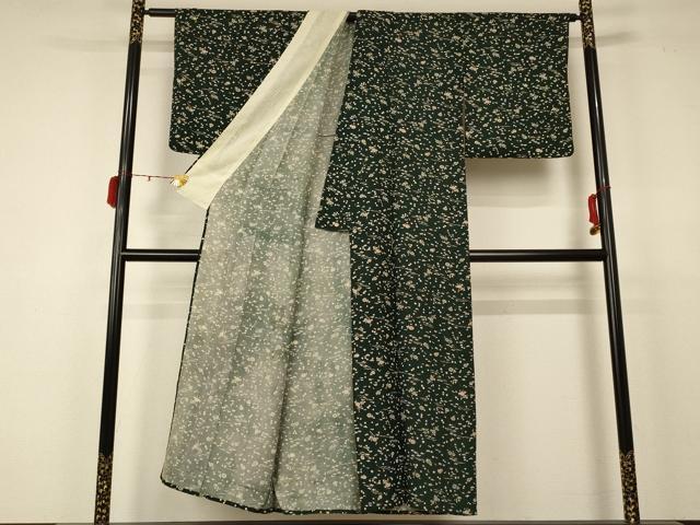 平和屋着物＊夏物 小紋 絽 草花文 正絹 逸品 AABC6994jd