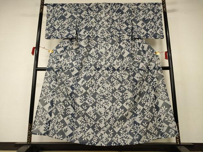 平和屋着物＊夏物 小紋 絽 枝花文 洗える着物 AABC7000jd