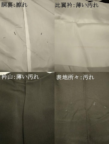 平和屋着物■豪華黒留袖　手描き　刺繍　松皮菱草花文　金彩　正絹　逸品　AABC7204fw