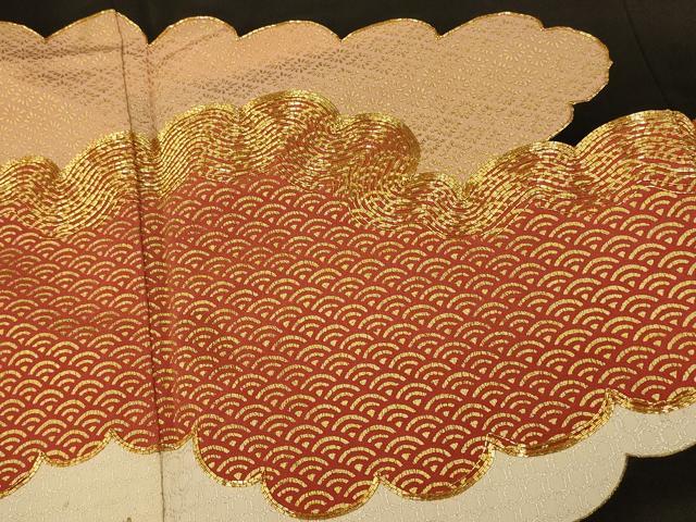 平和屋着物■豪華黒留袖　駒刺繍　吉祥雲取り文　金彩　正絹　逸品　AABC7210fw