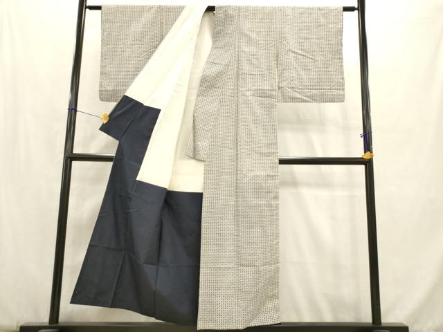 平和屋着物■上質な紬　七宝文　正絹　逸品　AABC7374ma