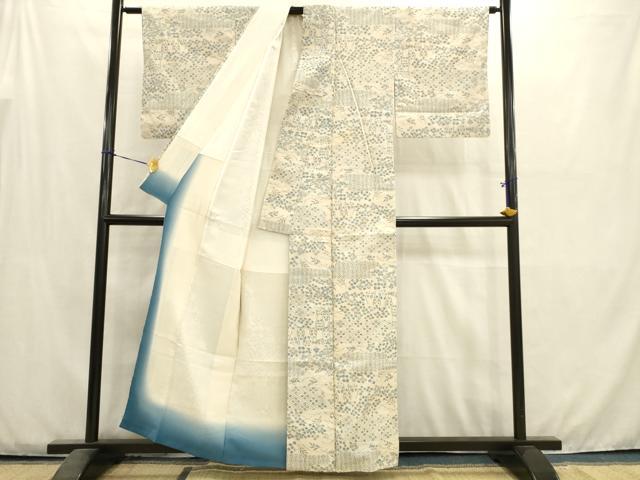 平和屋着物■上質な紬　草花文　正絹　逸品　AABC7475ma