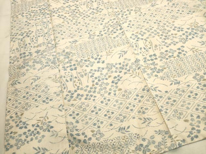 平和屋着物■上質な紬　草花文　正絹　逸品　AABC7475ma