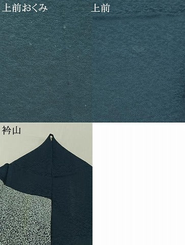 平和屋着物▽訪問着 単衣 作家物 刺繍 舞葉文 たたき染め 金糸 正絹 逸品 AABC7486jh