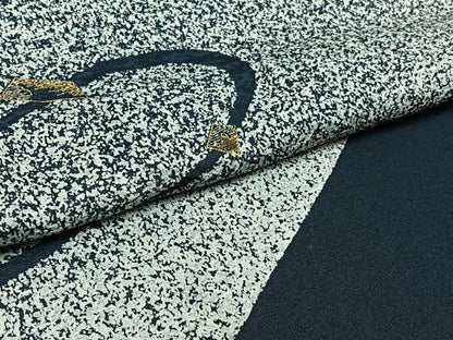 平和屋着物▽訪問着 単衣 作家物 刺繍 舞葉文 たたき染め 金糸 正絹 逸品 AABC7486jh