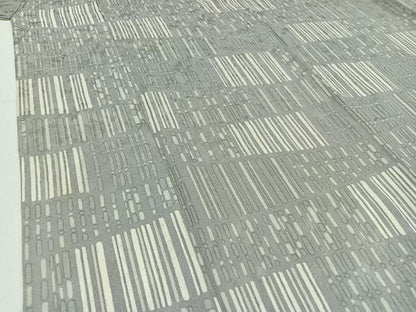 平和屋着物▽上質な小紋 単衣 横段文 正絹 逸品 AABC7487jh