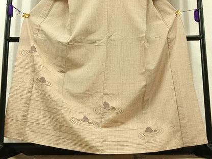 平和屋着物▽訪問着 単衣 紬地 枯山水 ますいわ屋扱い 正絹 逸品 AABC7492jh