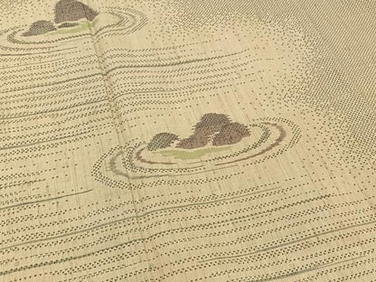 平和屋着物▽訪問着 単衣 紬地 枯山水 ますいわ屋扱い 正絹 逸品 AABC7492jh
