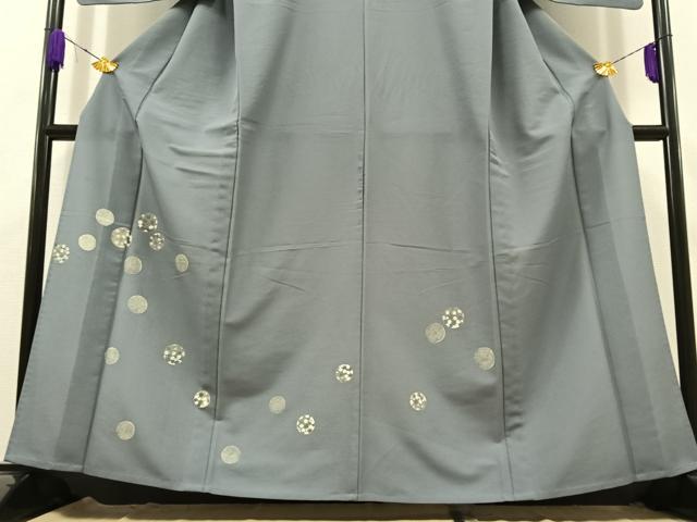 平和屋着物▽訪問着 単衣 花丸文 洗える着物 AABC7499jh