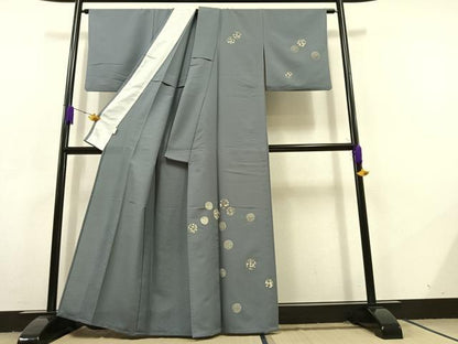 平和屋着物▽訪問着 単衣 花丸文 洗える着物 AABC7499jh