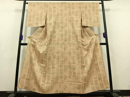平和屋着物▽小紋 単衣 草花文 洗える着物 AABC7501jh