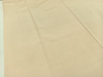 平和屋着物▽上質な紬 単衣 薄卵色 正絹 逸品 AABC7504jh