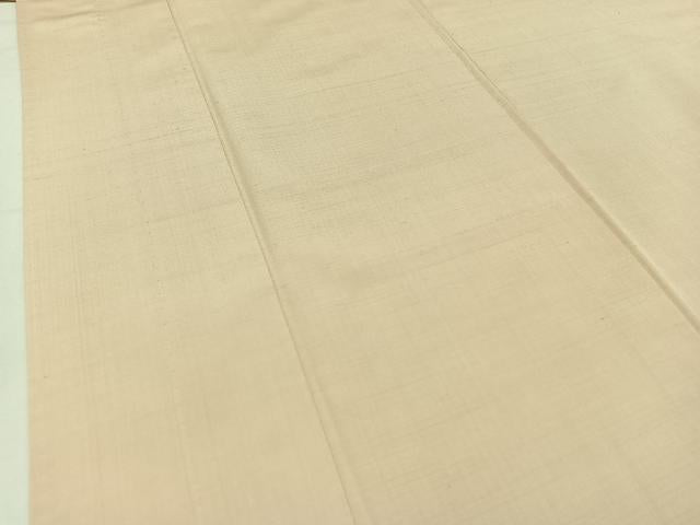 平和屋着物▽上質な紬 単衣 薄卵色 正絹 逸品 AABC7504jh
