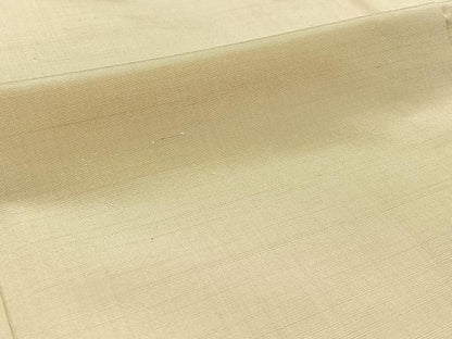 平和屋着物▽上質な紬 単衣 薄卵色 正絹 逸品 AABC7504jh