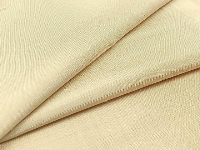 平和屋着物▽上質な紬 単衣 薄卵色 正絹 逸品 AABC7504jh