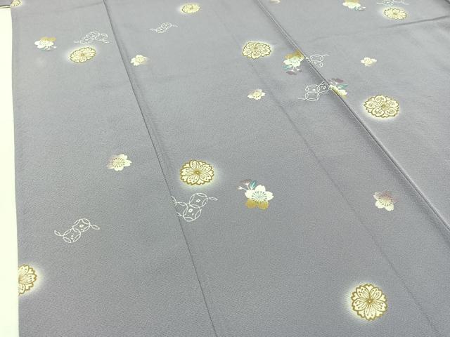 平和屋着物▽上質な小紋 単衣 舞花文 正絹 逸品 AABC7509jh