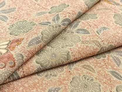 平和屋着物▽洗える最高級着物 ＜英＞はなぶさ謹製 小紋 単衣 花蝶文 鬼しぼ縮緬 洗える着物 AABC7512jh