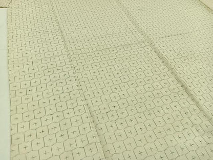 平和屋着物▽上質な紬 単衣 亀甲文 正絹 逸品 AABC7518jh