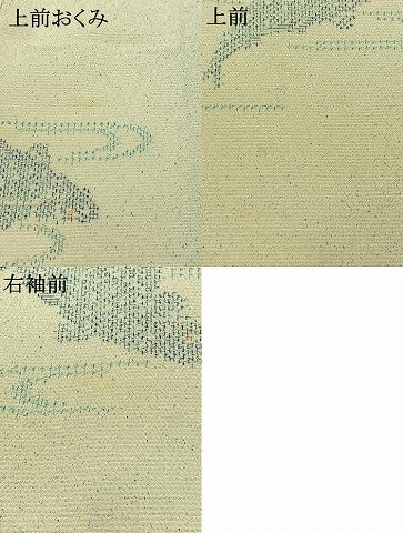平和屋着物▽本塩沢 単衣 魚 正絹 逸品 AABC7519jh