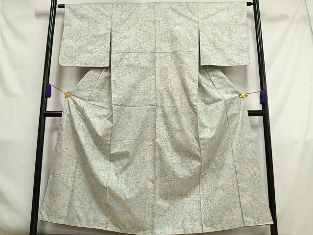 平和屋着物■上質な紬　草花文　正絹　逸品　AABC7521oa