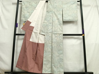 平和屋着物■上質な紬　草花文　正絹　逸品　AABC7521oa