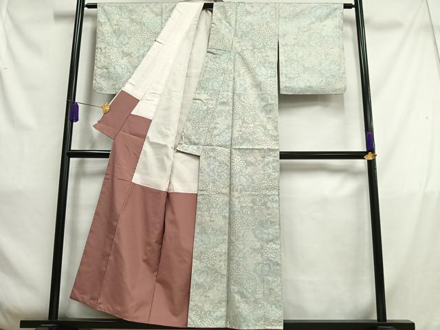 平和屋着物■上質な紬　草花文　正絹　逸品　AABC7521oa