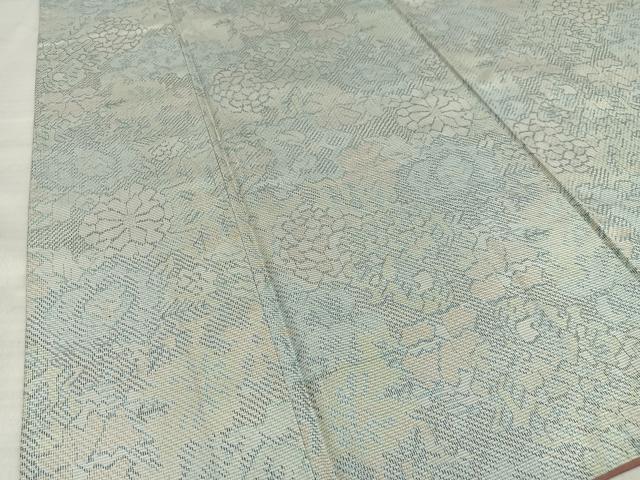 平和屋着物■上質な紬　草花文　正絹　逸品　AABC7521oa