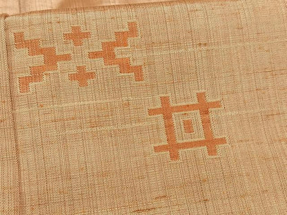 平和屋着物■上質な紬　幾何学文様　正絹　逸品　AABC7680oa