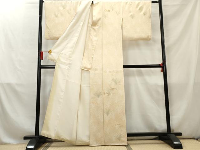 平和屋着物■訪問着 駒刺繍 草木文 正絹 逸品 AABC7810cs