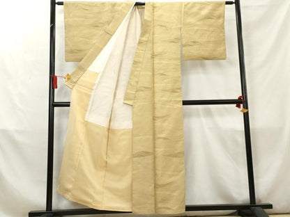 平和屋着物■上質な紬　亀甲柄　正絹　逸品　AABC7820cs