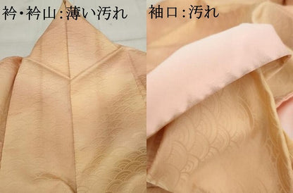平和屋着物■小紋　青海波地紋　暈し染め　洗える着物　AABC7874cs