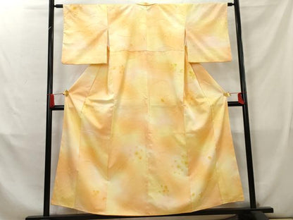 平和屋着物■小紋　地紋起こし　露芝花文　暈し染め　洗える着物　AABC7876cs