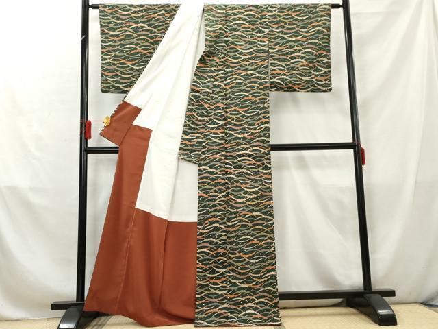 平和屋着物■小紋　雪芝　洗える着物　AABC7909cs