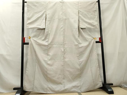 平和屋着物■お召　横段文　正絹　逸品　AABC7991cs