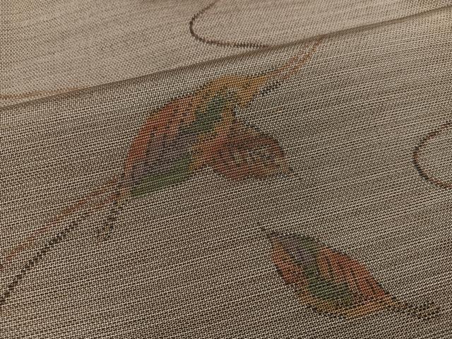 平和屋着物●本場大島紬 カタス7マルキ 舞葉文 正絹 逸品 AABC8017ph